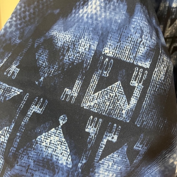 Maggie Barnes Animal Print Sweater 14W Blue Boho Aztec Western Retro 80s Chic - Picture 5 of 9